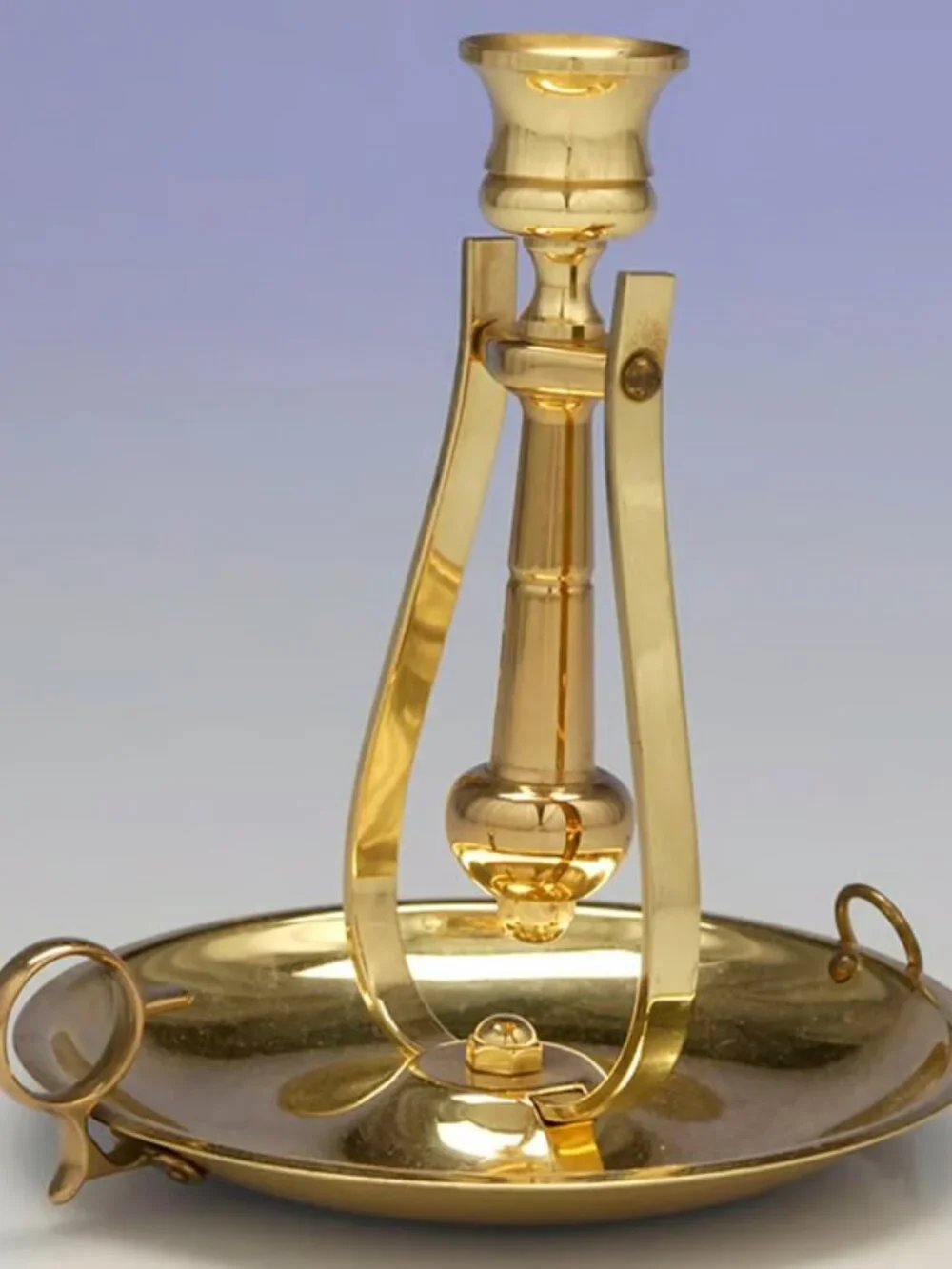 PAIR of Solid Brass Sconce Candlesticks for table top or wall